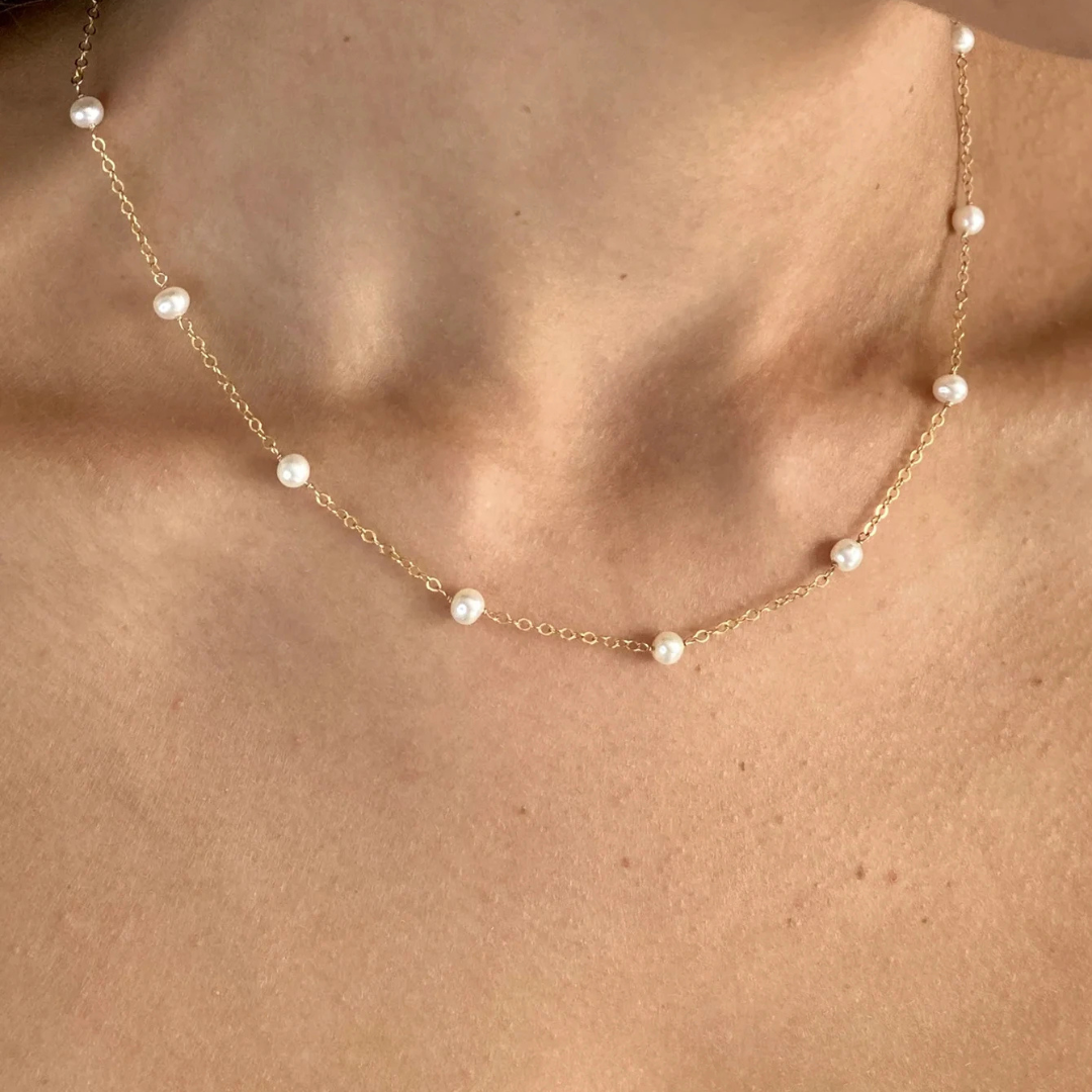 Colar em Pérola - Ouro Real 18k