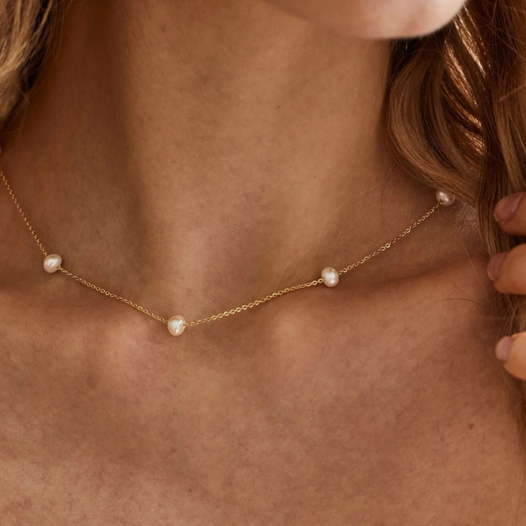 Colar em Pérola - Ouro Real 18k