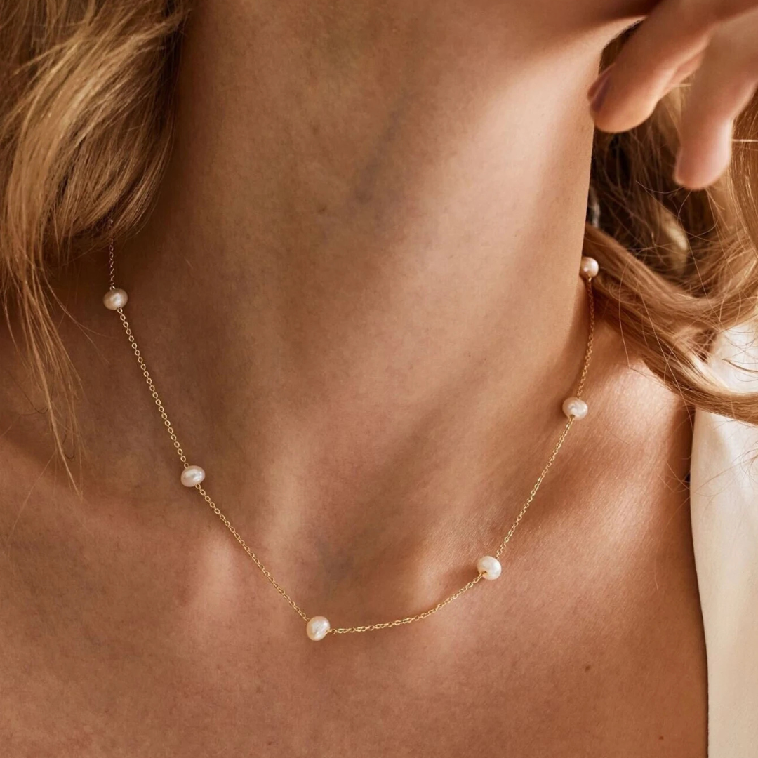 Colar em Pérola - Ouro Real 18k