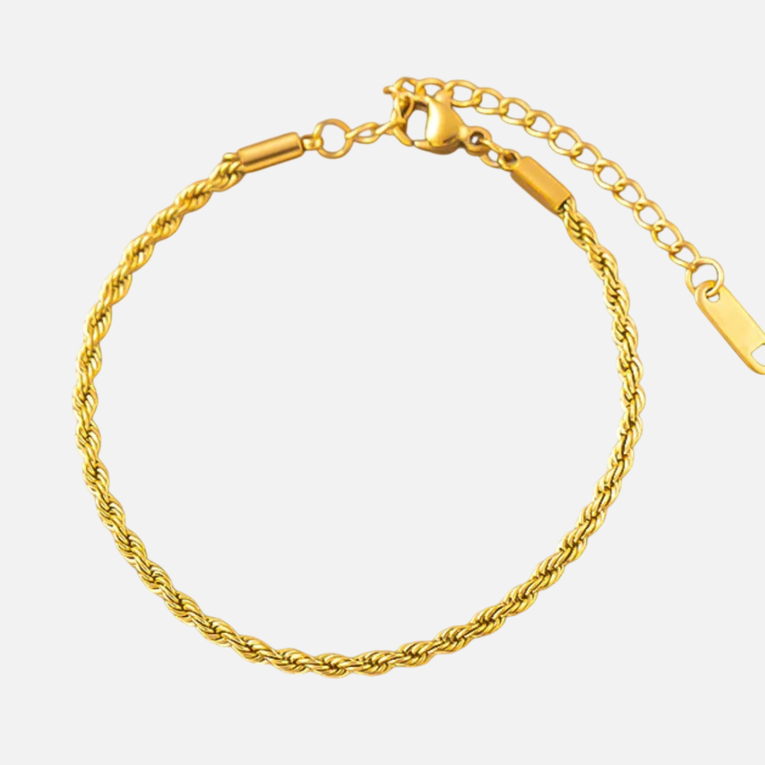 Pulseira Twist Ouro Real 18K Dourada